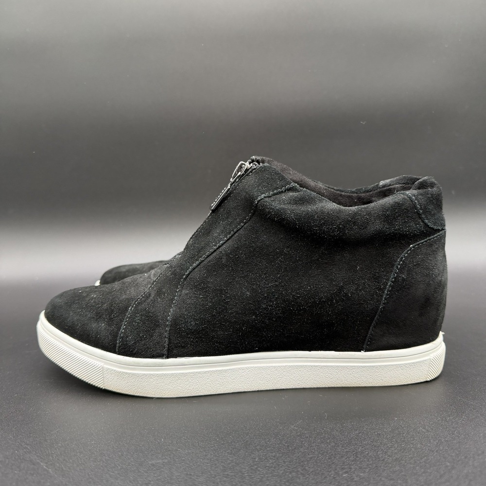 Blondo Glenda Black Suede Waterproof Hidden Wedge Sneaker Ankle Boots Size 9 (M)